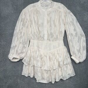Olivaceous Dress Women's Size Large Ivory Ruffled‎ Style Tiered Long Sleeve